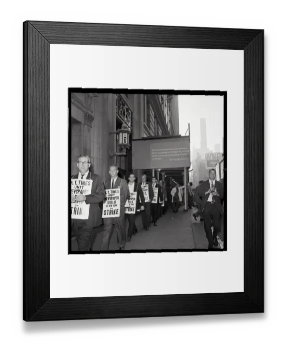 Framed Print : Strikers Picket New York Times Building Framed Print : Strikers Picket New York Times Building