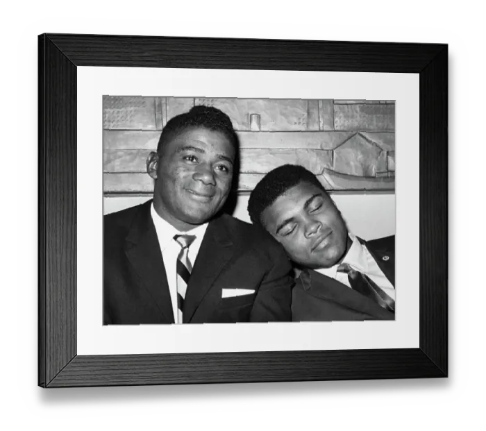 Framed Print : Cassius Clay Napping on Floyd Patterson's Shoulder Framed Print : Cassius Clay Napping on Floyd Patterson's Shoulder