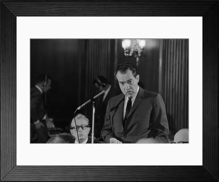 Framed Print : Richard Nixon at Microphone Framed Print : Richard Nixon at Microphone