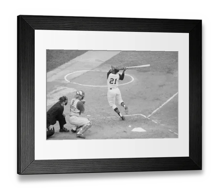 Framed Print : Roberto Clemente Hit In Back By Ball Framed Print : Roberto Clemente Hit In Back By Ball