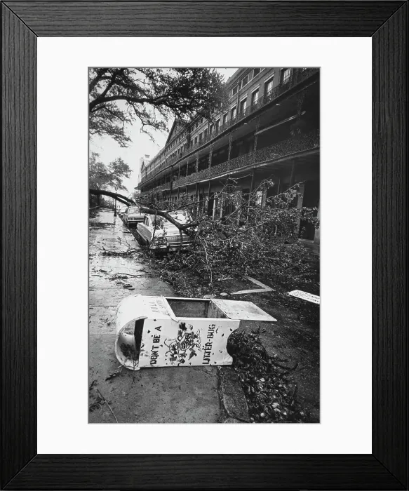 Framed Print : Hurricane Betsy Batters the French Quarter Framed Print : Hurricane Betsy Batters the French Quarter