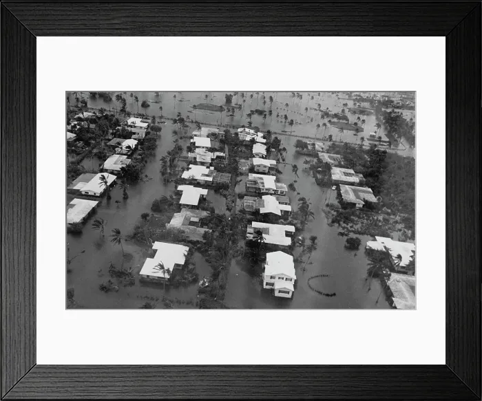Framed Print : Hurricane Betsy Hits Miami Framed Print : Hurricane Betsy Hits Miami