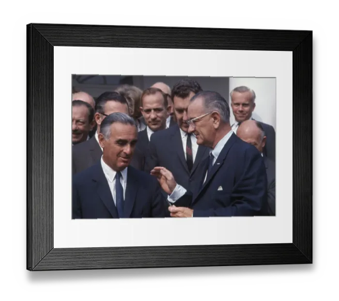 Framed Print : President Johnson and Senator Ribicoff