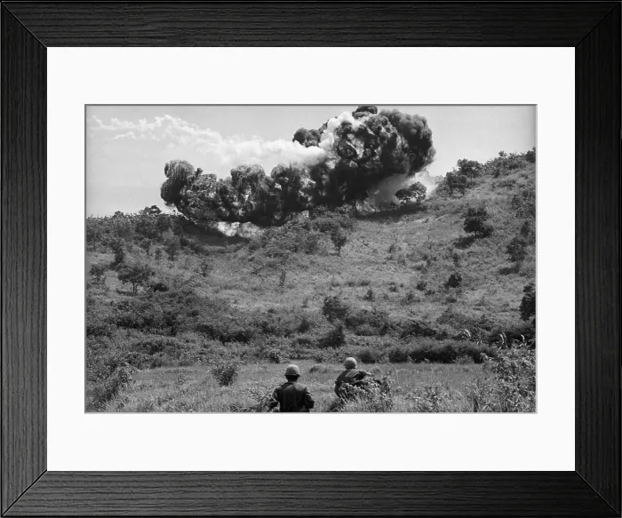 Framed Print : Soldiers Move Through Valley Framed Print : Soldiers Move Through Valley