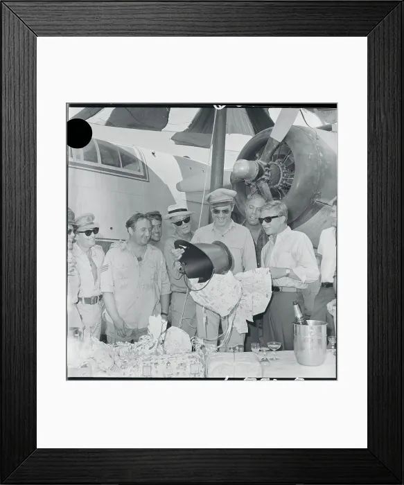 Framed Print : Jimmy Stewart Holding Birthday Present Framed Print : Jimmy Stewart Holding Birthday Present
