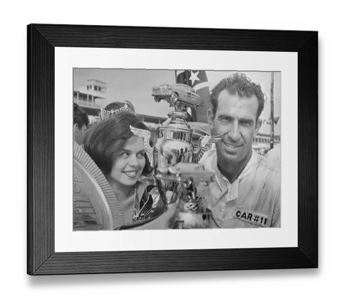 Framed Print : Ned Jarrett Holding His Trophy Framed Print : Ned Jarrett Holding His Trophy