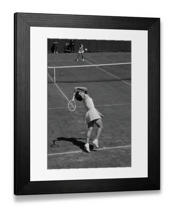 Framed Print : Billie Jean King Serving the Ball