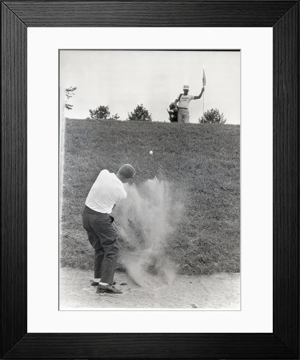 Framed Print : Deane Beman Chipping from Trap Framed Print : Deane Beman Chipping from Trap