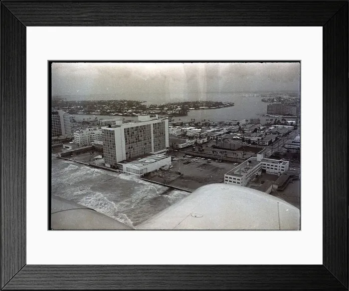 Framed Print : Hotel With Windows Knocked Out By Hurric Framed Print : Hotel With Windows Knocked Out By Hurric