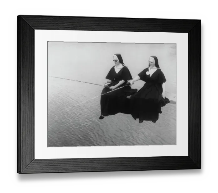 Framed Print : Nuns Going Fishing Framed Print : Nuns Going Fishing
