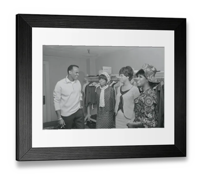 Framed Print : Harry Belafonte Chatting with the Supremes Framed Print : Harry Belafonte Chatting with the Supremes