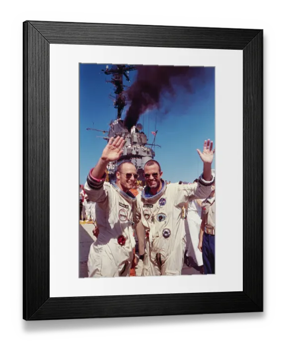 Framed Print : Astronauts Conrad and Cooper Waving Framed Print : Astronauts Conrad and Cooper Waving