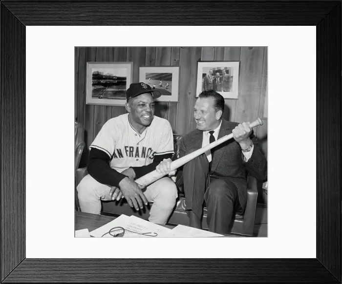 Framed Print : Willie Mays Talks To Ralph Kiner
