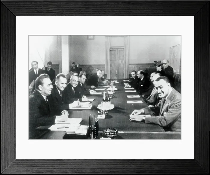 Framed Print : Egyptian Leaders Conversing with Soviet Leaders Framed Print : Egyptian Leaders Conversing with Soviet Leaders