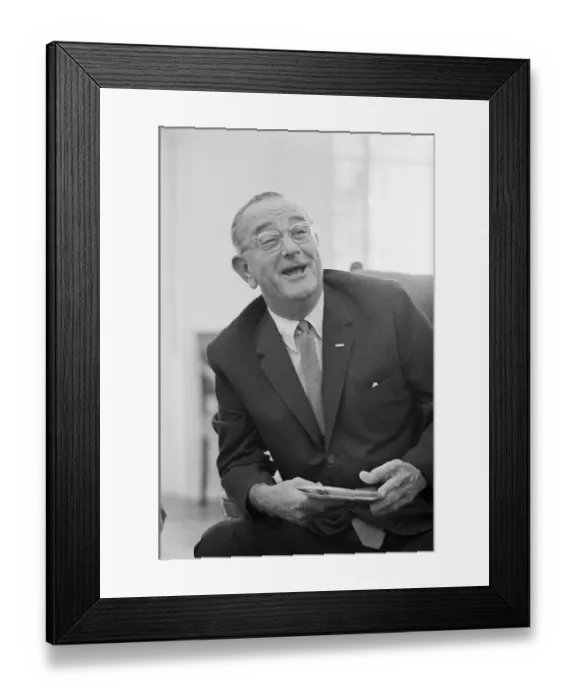 Framed Print : President Johnson Receives Birthday Greeting Framed Print : President Johnson Receives Birthday Greeting