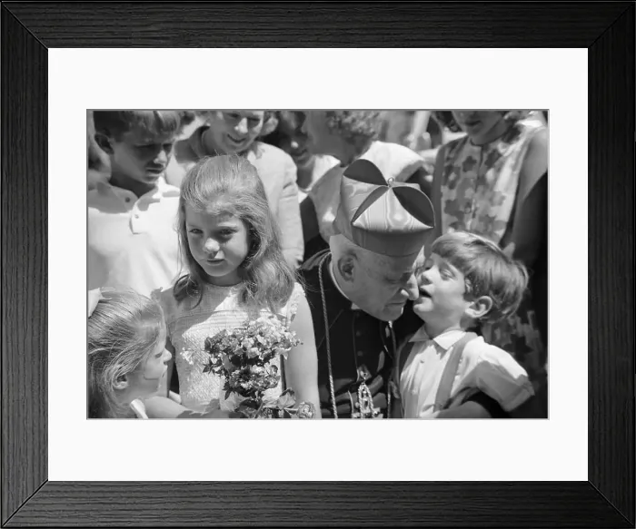 Framed Print : John F. Kennedy Kissing Cardinal Cushing Framed Print : John F. Kennedy Kissing Cardinal Cushing