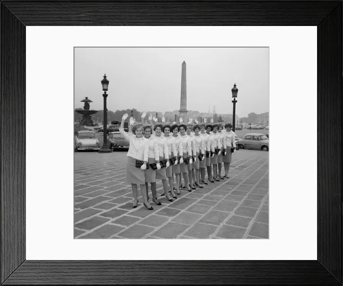 Framed Print : Flight Attendants Wearing New Uniforms