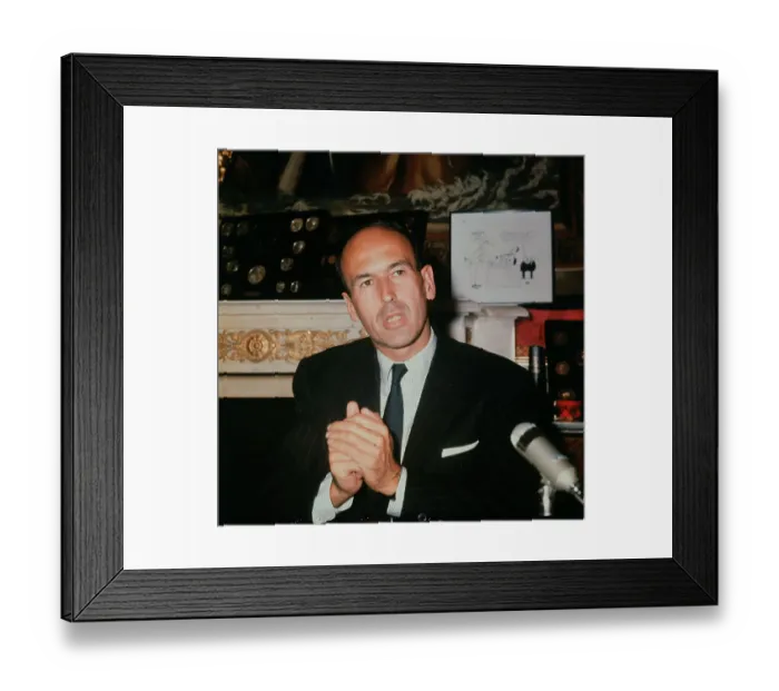 Framed Print : French Finance Minister Valery Giscard d'Estaing in Press Conference Framed Print : French Finance Minister Valery Giscard d'Estaing in Press Conference