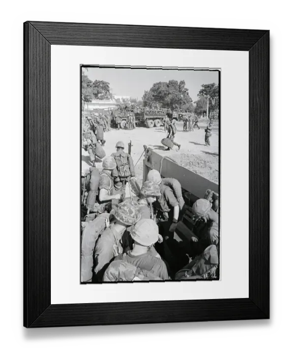 Framed Print : Troops and Gear Being Loaded Framed Print : Troops and Gear Being Loaded