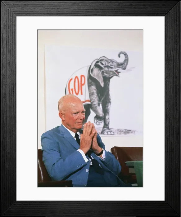Framed Print : Dwight D. Eisenhower Resting in a Chair Framed Print : Dwight D. Eisenhower Resting in a Chair