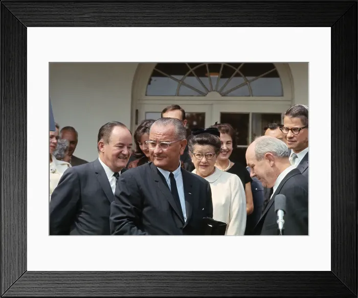 Framed Print : President Johnson with Hubert Humphrey Framed Print : President Johnson with Hubert Humphrey