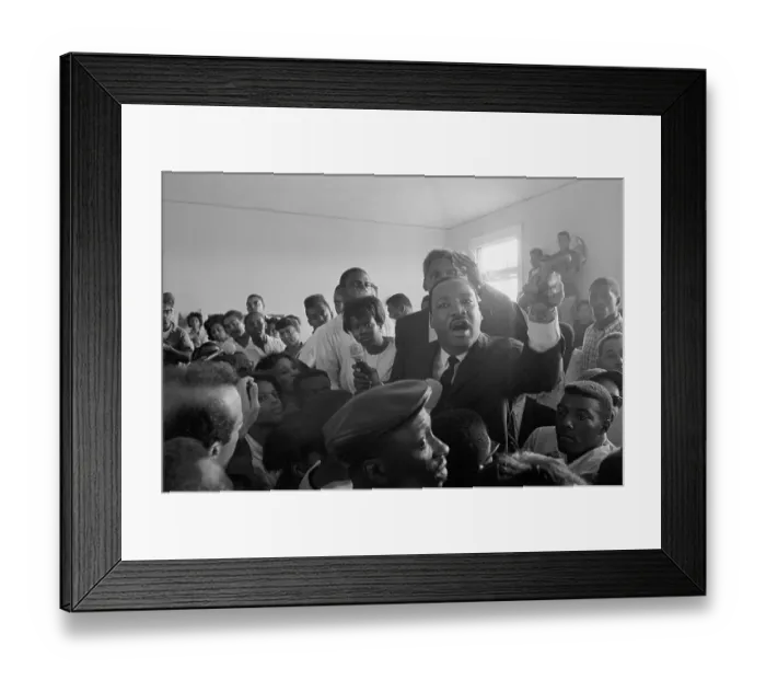 Framed Print : Martin Luther King Jr. Addressing Los Angeles Residents