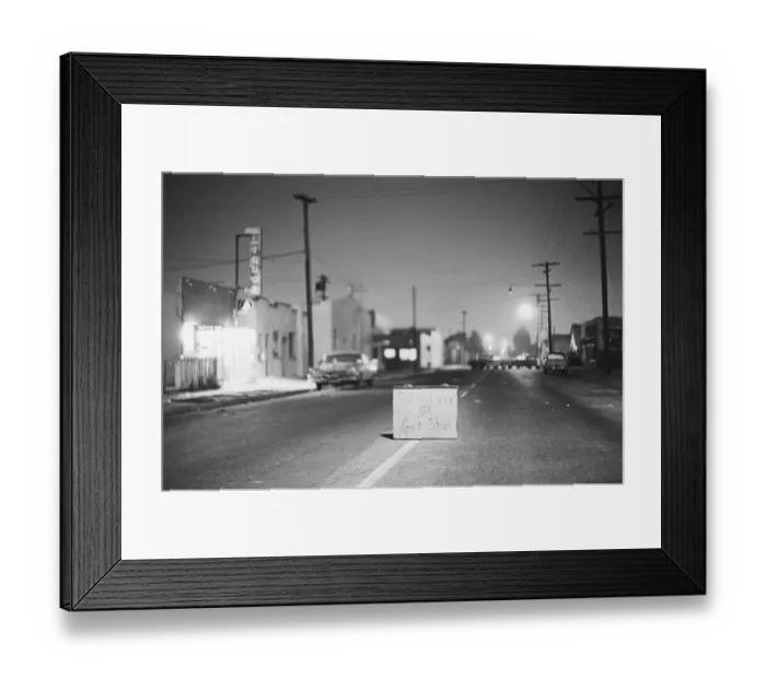 Framed Print : Turn Left Or Get Shot Sign In Street Framed Print : Turn Left Or Get Shot Sign In Street