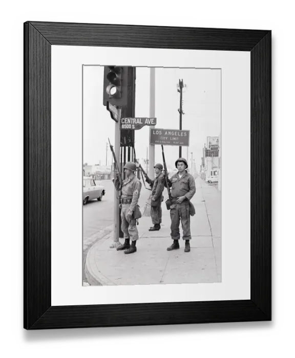 Framed Print : National Guardsmen on Patrol