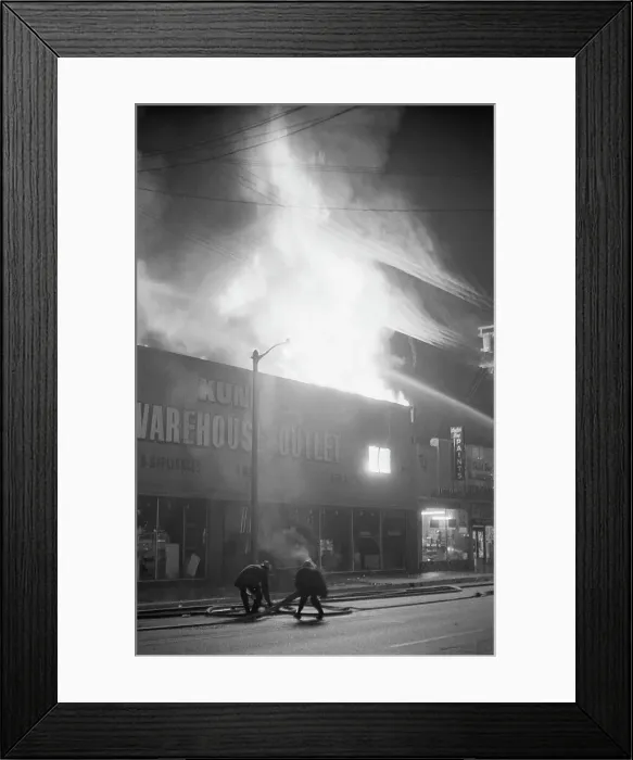 Framed Print : Firefighters Battle Fires in Watts Framed Print : Firefighters Battle Fires in Watts