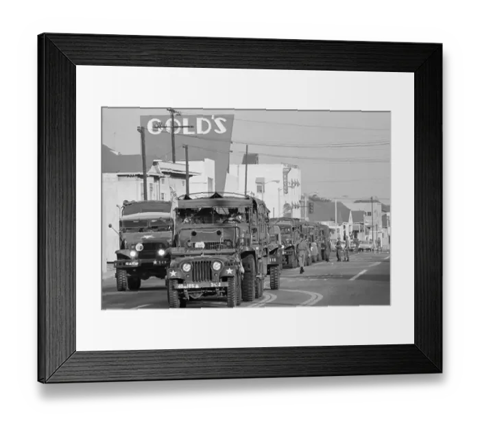 Framed Print : Convoy Of National Guard Troops Framed Print : Convoy Of National Guard Troops