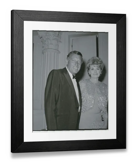 Framed Print : Lucille Ball Standing with Husband Gary Morton
