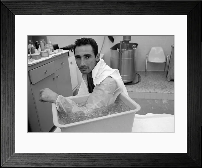 Framed Print : Sandy Koufax Soaking His Elbow in Ice Framed Print : Sandy Koufax Soaking His Elbow in Ice