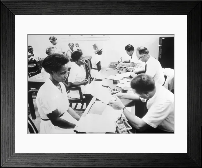 Framed Print : Mississippi Voting Registration in Progress Framed Print : Mississippi Voting Registration in Progress