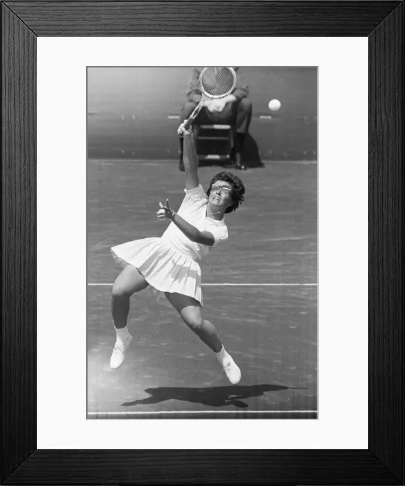 Framed Print : Billie Jean King Playing in Wightman Cup Framed Print : Billie Jean King Playing in Wightman Cup