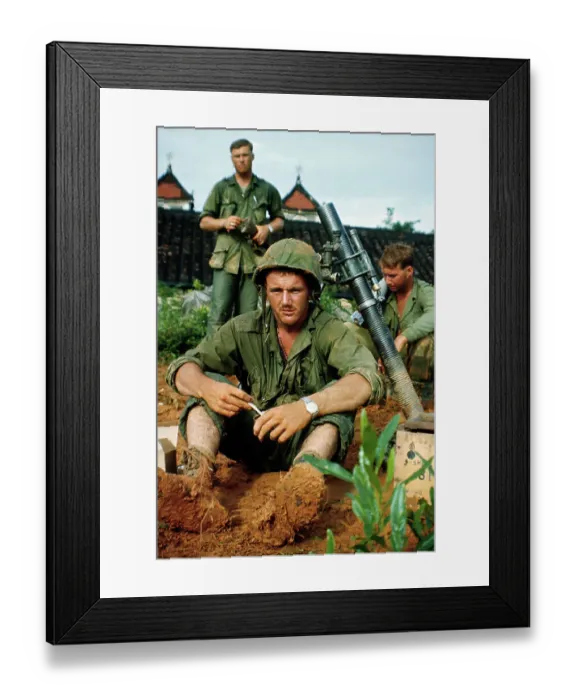 Framed Print : U.S. Army 1st Brigade Infantry Eating C-Rations Framed Print : U.S. Army 1st Brigade Infantry Eating C-Rations