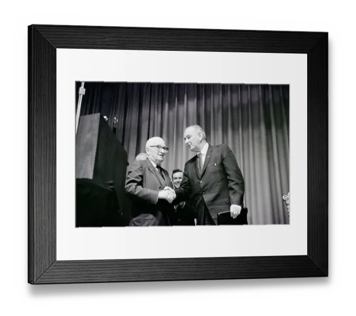 Framed Print : H. Truman & L. Johnson Shaking Hands Framed Print : H. Truman & L. Johnson Shaking Hands
