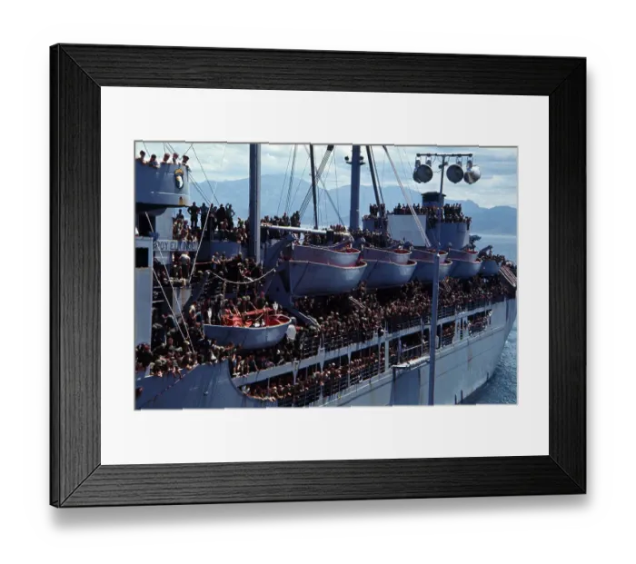 Framed Print : Ship Deck Full of Soldiers