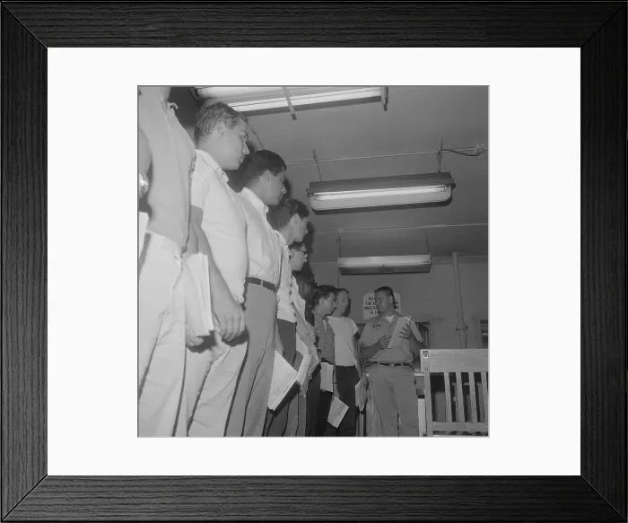 Framed Print : Recruits Being Inducted into Army Framed Print : Recruits Being Inducted into Army
