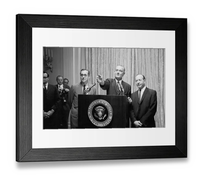 Framed Print : Pres Johnson @ Podium Gesturing / Crowd Framed Print : Pres Johnson @ Podium Gesturing / Crowd