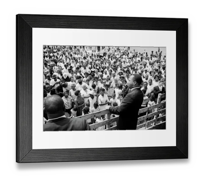 Framed Print : Martin Luther King Addressing Rally Framed Print : Martin Luther King Addressing Rally