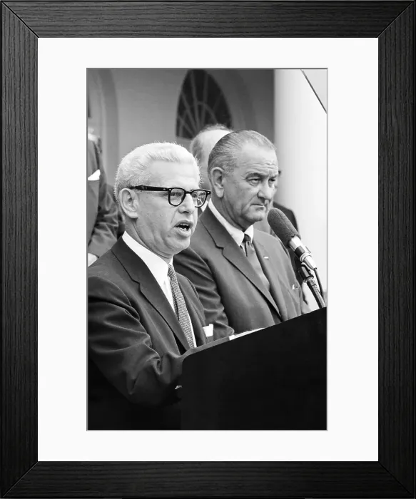 Framed Print : President Johnson Announcing New Ambassador Framed Print : President Johnson Announcing New Ambassador