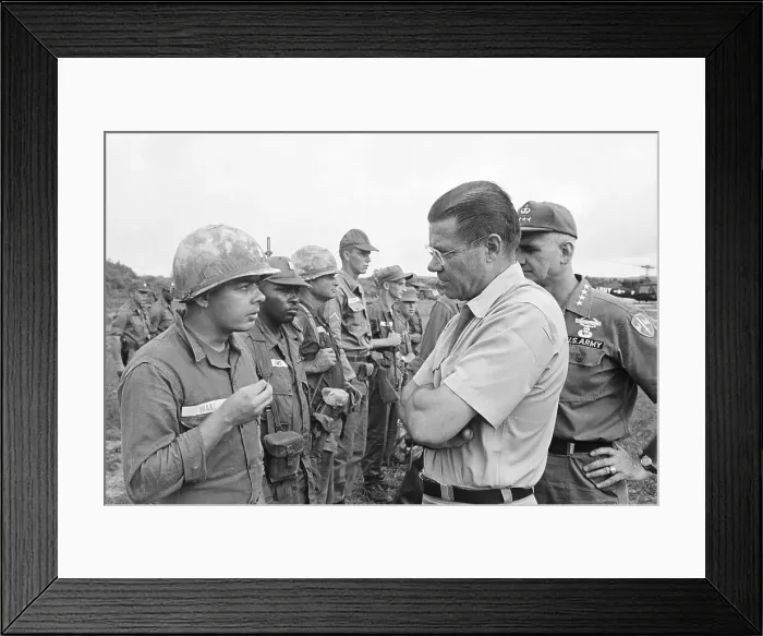 Framed Print : Robert McNamara Visiting 1st Infantry Division Framed Print : Robert McNamara Visiting 1st Infantry Division