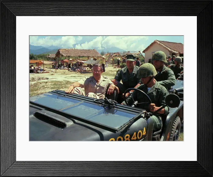 Framed Print : Robert McNamara and others Riding in Jeep Framed Print : Robert McNamara and others Riding in Jeep