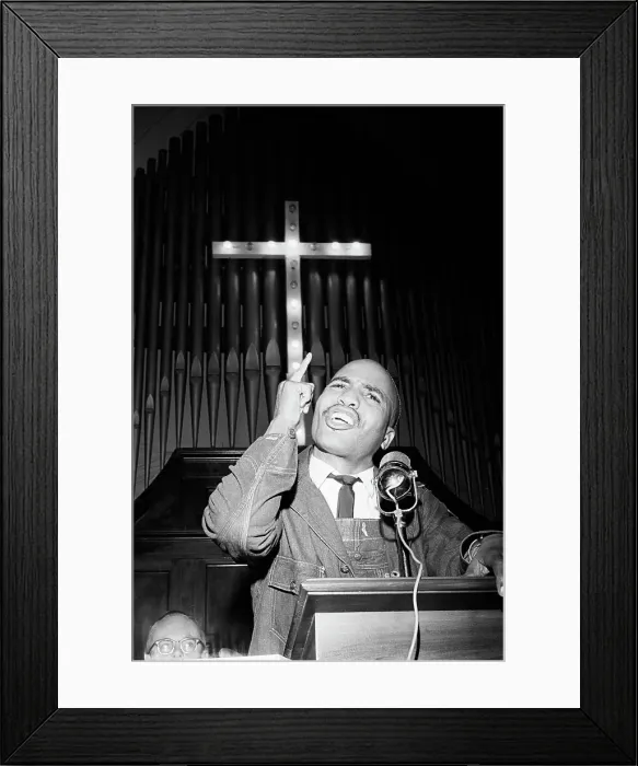 Framed Print : James Bevel at Microphone Framed Print : James Bevel at Microphone