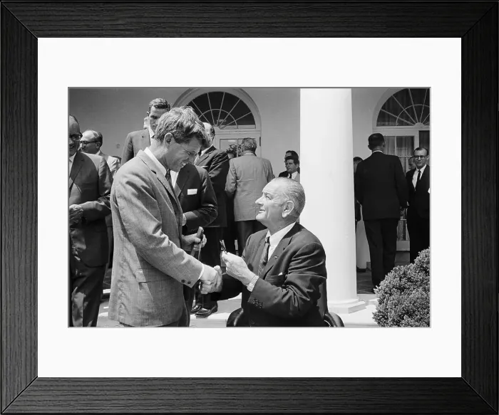 Framed Print : Lyndon Johnson Handing Pen To R. Kennedy Framed Print : Lyndon Johnson Handing Pen To R. Kennedy