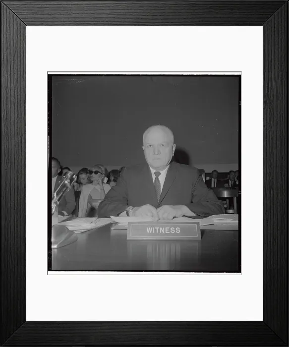 Framed Print : Cus D'Amato During Hearing Framed Print : Cus D'Amato During Hearing