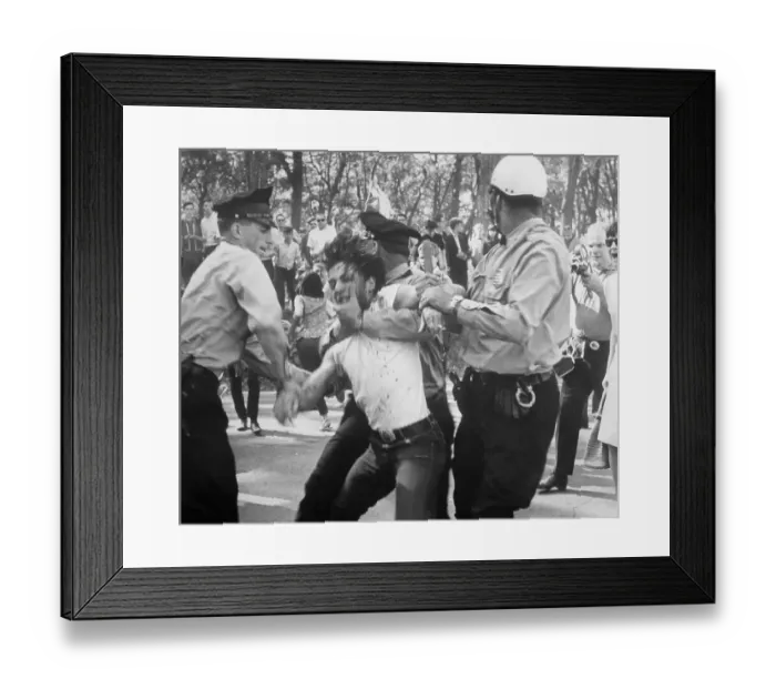 Framed Print : Policemen Restraining Separatist Framed Print : Policemen Restraining Separatist