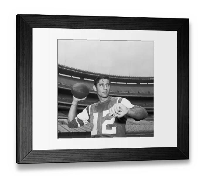 Framed Print : Joe Namath Shown About To Throw;Shea Sta Framed Print : Joe Namath Shown About To Throw;Shea Sta