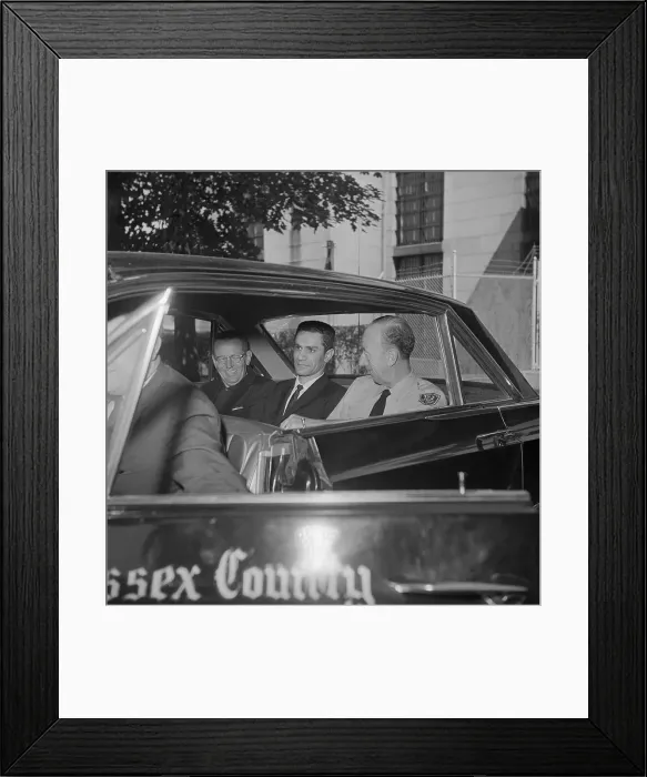 Framed Print : Murderer George Nasser Awaiting Transport to Prison Framed Print : Murderer George Nasser Awaiting Transport to Prison