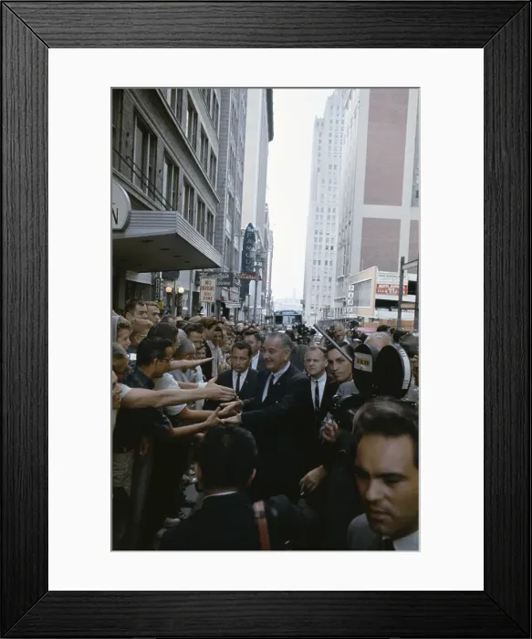 Framed Print : President Johnson Greeting Well Wishers Framed Print : President Johnson Greeting Well Wishers